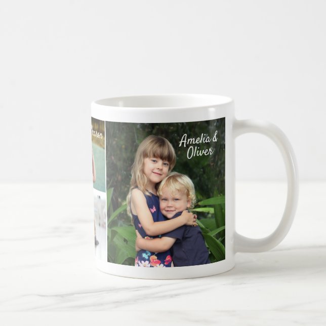 Caneca De Café Quatro Fotos Personalizadas da Família (Direita)