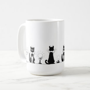 Caneca De Café Quatro Gatos Pretos, Louis Wain Mug