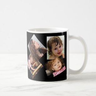 Caneca De Café Quatro Modelo de Colagem de Fotos