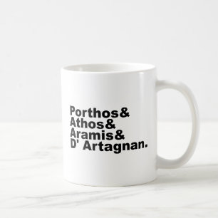 Caneca De Café Quatro Mosqueteiros - Porthos Athos Aramis D'Artag
