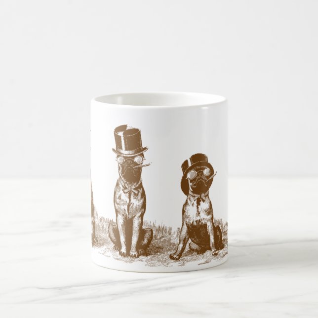 Caneca De Café Quatro o hipster mal-humorado Bull persegue a arte (Centro)