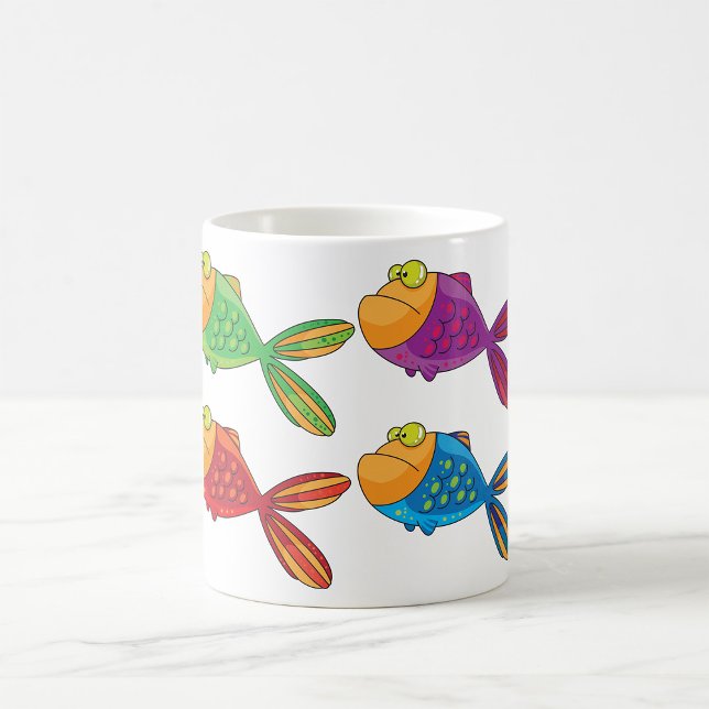 Caneca De Café Quatro Peixes Engraçados Coffee Mug (Criador carregado)