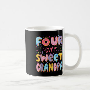 Caneca De Café Quatro Vovô Doce 4º Aniversário Rosquinha Lo