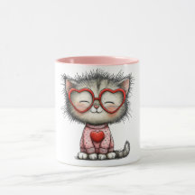 Caneca de café que aquece o coração com gatinho so