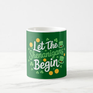 Caneca De Café Que Comece as Travessuras Dia Divertido de São Pat