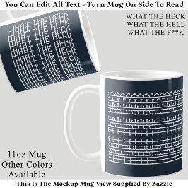 Caneca De Café Que diabos Mensagem Oculta 132WB Citação Engraçada