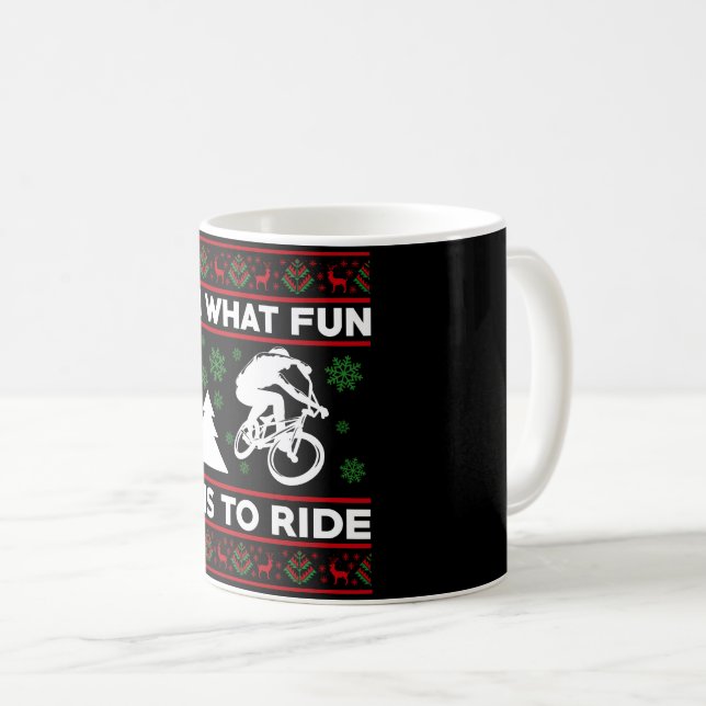 Caneca De Café Que Diversão É Andar De Bicicleta Natal (Frente Esquerda)