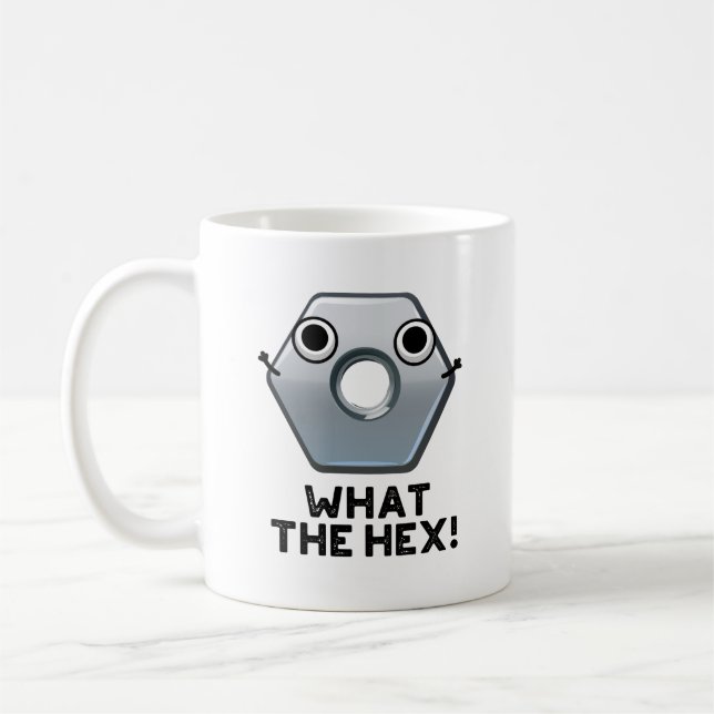 Caneca De Café Que Forma Hexágono Engraçado Hex Pun (Esquerda)