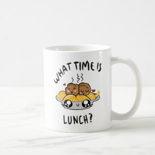 Caneca De Café Que Hora É O Almoço