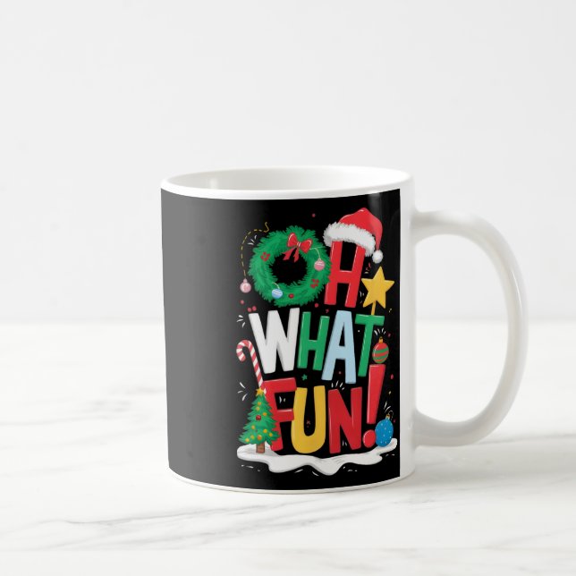 Caneca De Café Que Natal Divertido Com Coroa E Árvore  (Direita)