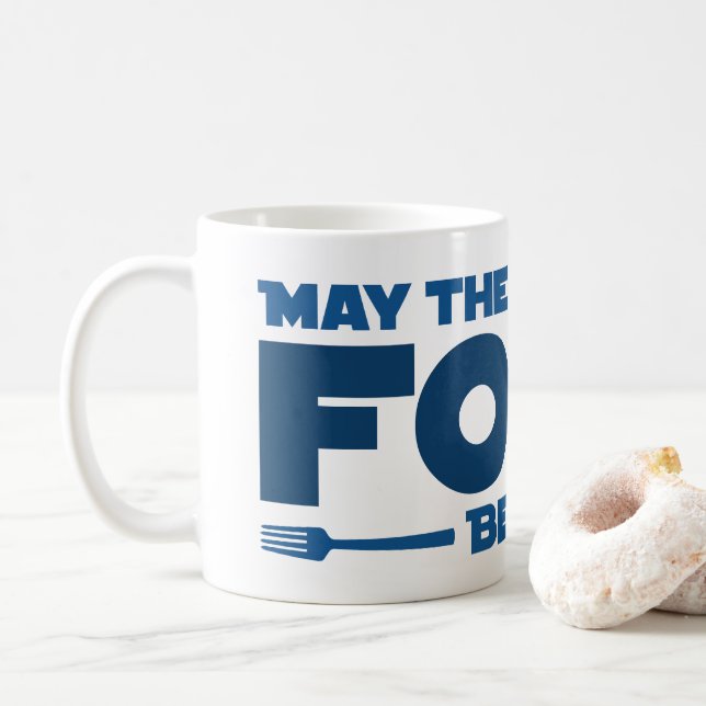 Caneca De Café Que o garfo esteja com você (Com Donut)