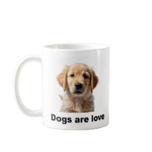 caneca de café que orgulhosamente proclama, "Cães