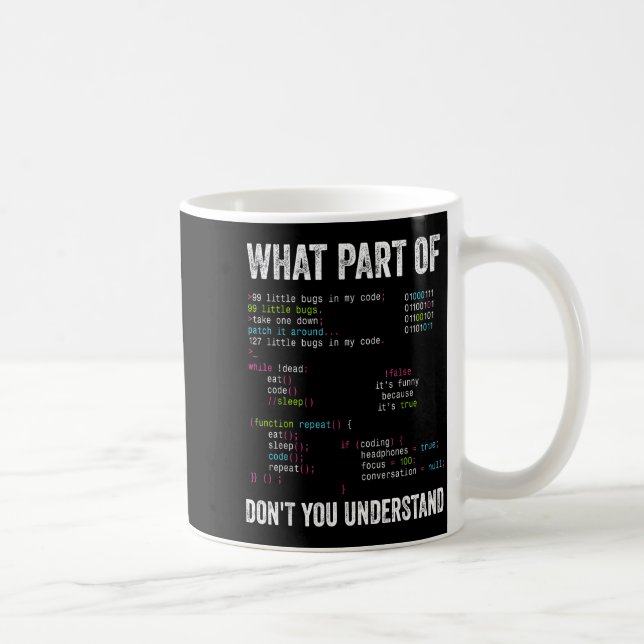 Caneca De Café Que Parte De Você Não Entende Ciência Da Computaçã (Direita)