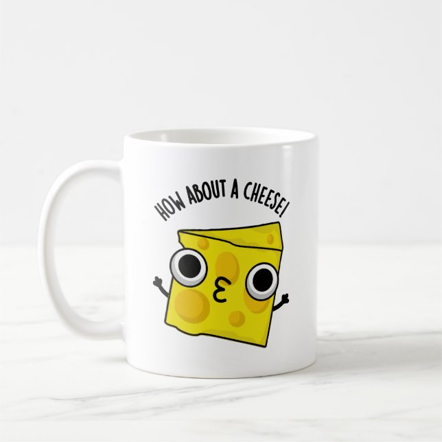 Caneca De Café Que Tal Um Beijo Engraçado de Queijo Puns (Esquerda)