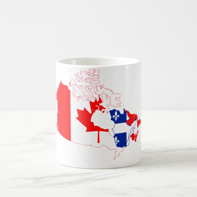 Caneca De Café Quebeque na bandeira de Canadá, mapa (Centro)