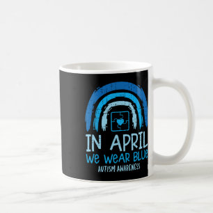 Caneca De Café Quebra-cabeça Arco-íris Em Abril Nós Usamos Azul C