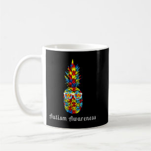 Caneca De Café Quebra-cabeça com gráfico do abacaxi para abril,