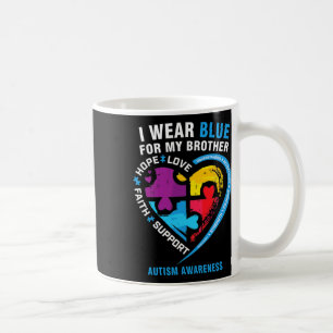 Caneca De Café Quebra-cabeça Coração Eu Visto Azul Para Meu Irmão