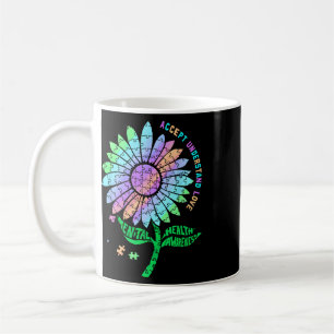 Caneca De Café Quebra-cabeça de conscientização sobre saúde menta