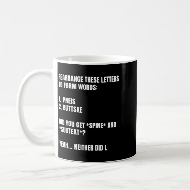 Caneca De Café Quebra-cabeça de palavras engraçado humor (Esquerda)