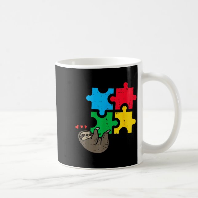 Caneca De Café Quebra-cabeça de Preguiça Pendurado Roupas Conscie (Direita)