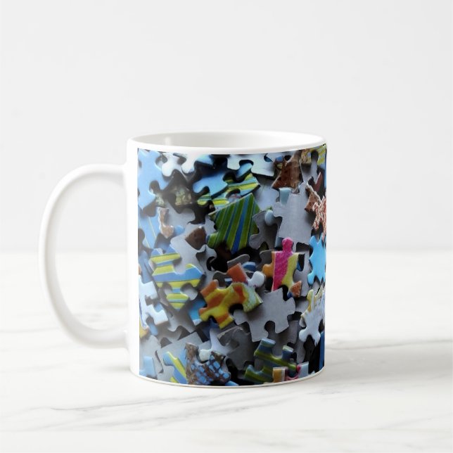 Caneca De Café Quebra-cabeça de serra de galhardetes 2 (Esquerda)