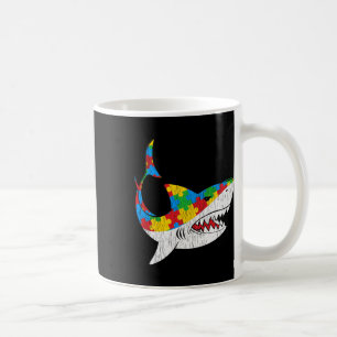 Caneca De Café Quebra-cabeça de Tubarão Vintage Crianças Autistas