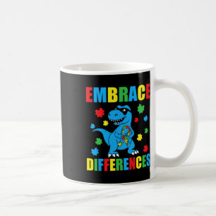 Caneca De Café Quebra-cabeça Dinossauro T-rex Abrace Diferenças A