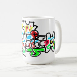 Caneca De Café Quebra-cabeça do Dia dos Pais feliz arte