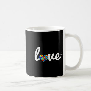 Caneca De Café Quebra-cabeça em forma de coração de amor perfeito