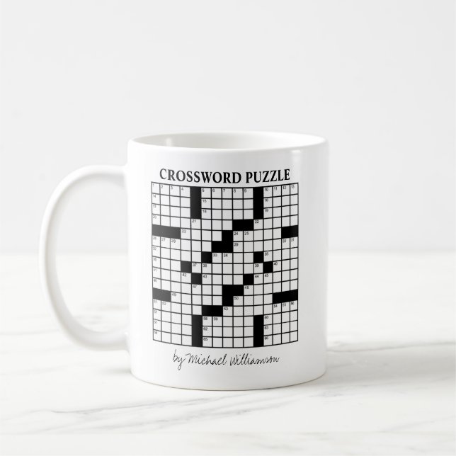 Caneca De Café Quebra-cabeça Personalizado Preto e Branco Engraça (Esquerda)