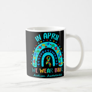 Caneca De Café Quebra-cabeça Rainbow Em Abril Vestimos Autismo Az