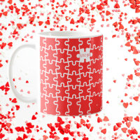 Quebra-cabeça Vermelho Bonito "Eu Te Amo"