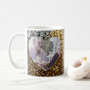 Caneca De Café Quebra de Foto da Foto da Glitter