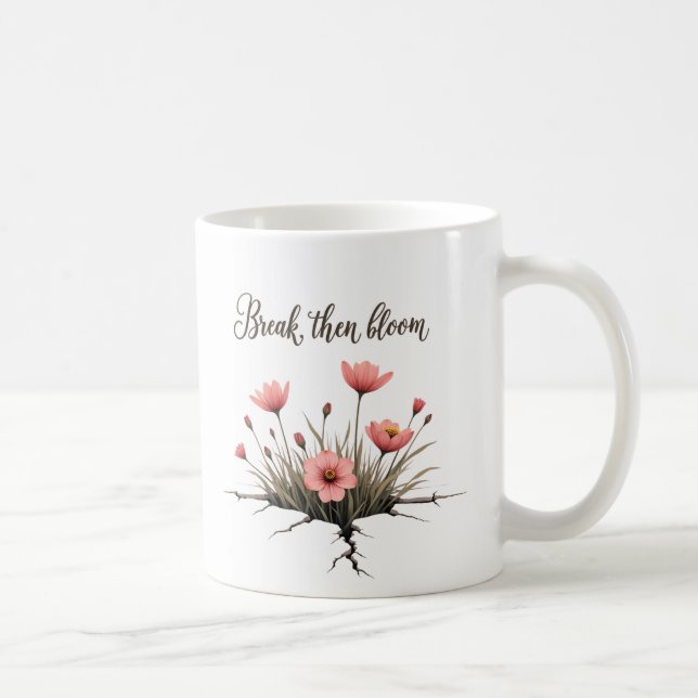 Caneca De Café Quebre Então Bloom - Floral Mug Inspiracional (Direita)