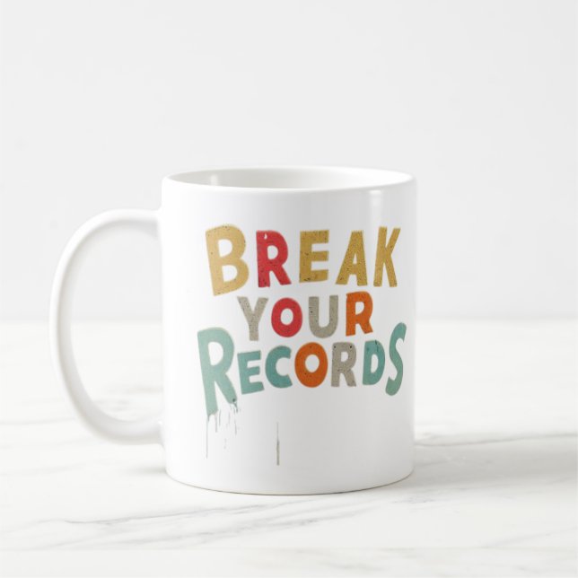 Caneca De Café Quebre Sua Camisa De Triblenda De Registros (Esquerda)