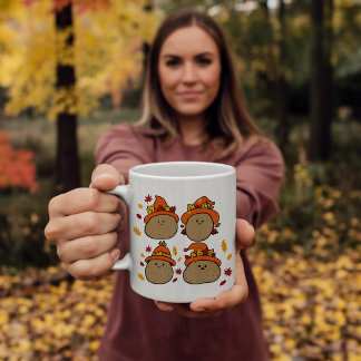 Caneca De Café Queda de batatas com Folhas de outono