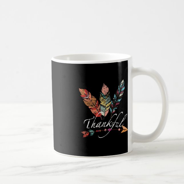 Caneca De Café Queda de Penas e Setas Agradecidas - Agradecimento (Direita)