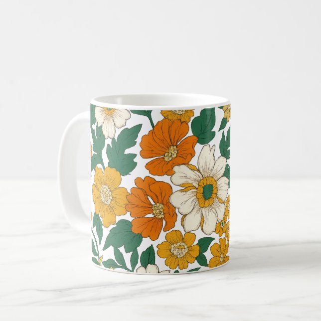 Caneca De Café Queda Floral (Frente Esquerda)