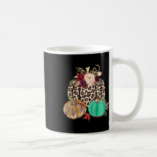 Caneca De Café Queda Leopard Cheetah Pumpkin Rustic Halloween Tha