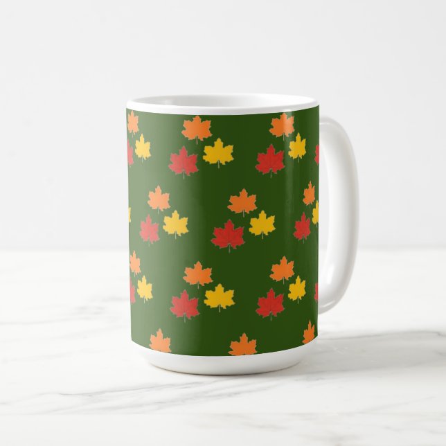 Caneca De Café Queda/outono/folhas (Frente Esquerda)