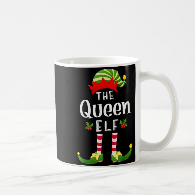 Caneca De Café Queen Christmas Elf Matching Pajama X-mas Party  (Direita)