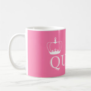 Caneca De Café Queen White Crown - cor de fundo personalizável