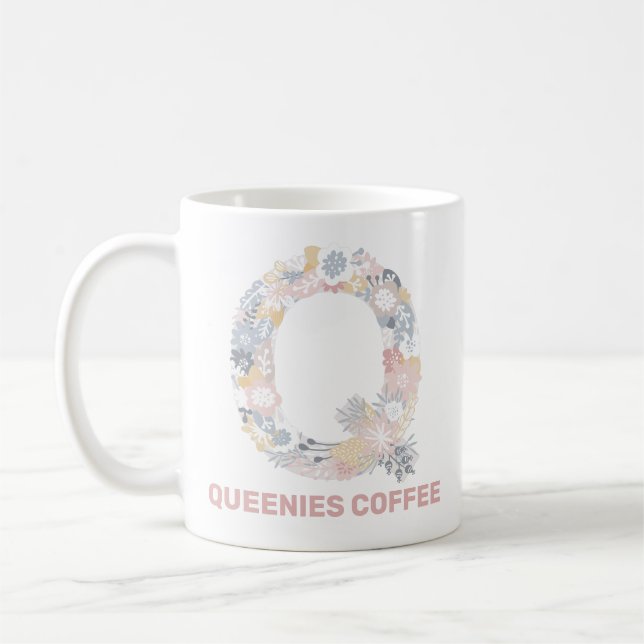 Caneca De Café QUEENIES COFFEE Mug Com Texto Editável (Esquerda)