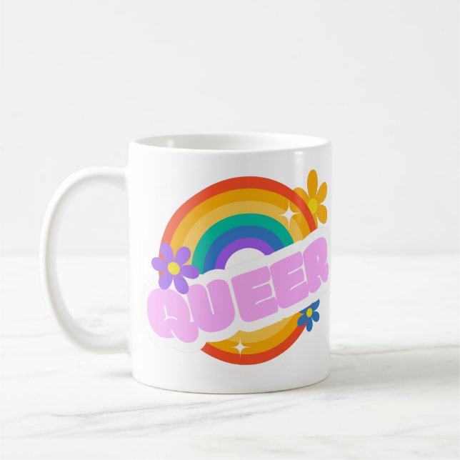 Caneca De Café Queer. LGBT+Orgulho. Botao (Esquerda)