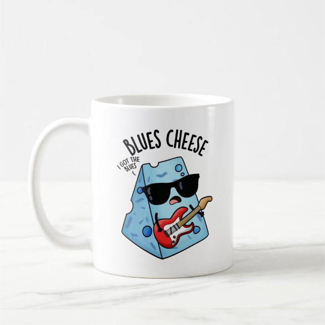Caneca De Café Queijo Blues Piada de Comida Divertida  (Esquerda)