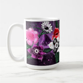 Caneca De Café Queijo-preto-rosado-branco-palha-margarida-rosada-