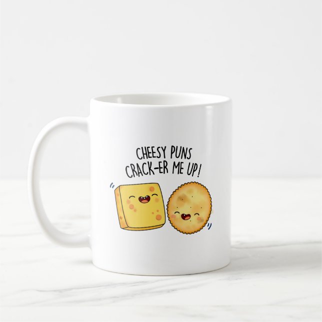 Caneca De Café Queijo Puns Crack Me Enche Engraçado Queijo Pun (Esquerda)