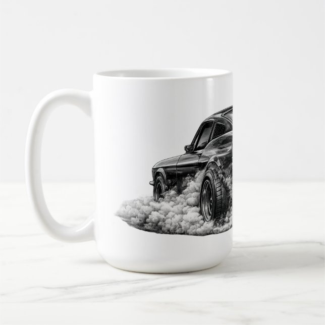 Caneca De Café Queima de pneu de muscle car Fastback de 1969 (Esquerda)