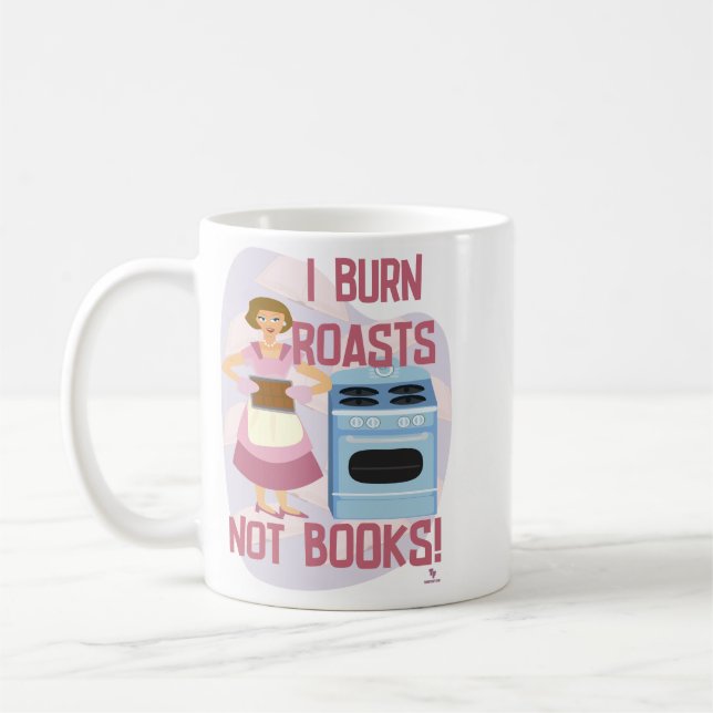 Caneca De Café Queimar as costas não livros Sassassy Retrô Esposa (Esquerda)